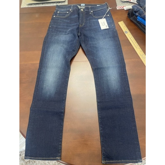 EDWIN Jeans 31 x 32 JACE Straight COOPER Leg Medium Dark Blue Denim Stretch $168 - Picture 3 of 12